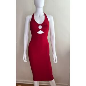 B Darlin Halter O-Ring Bodycon Cocktail Dress Women 1/2 NWT